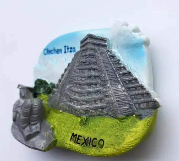 Ruins of the ancient city of Chichen Itza Mexico tourism souvenir kitchen decoration magnetic refrigerator stickers fridge magn