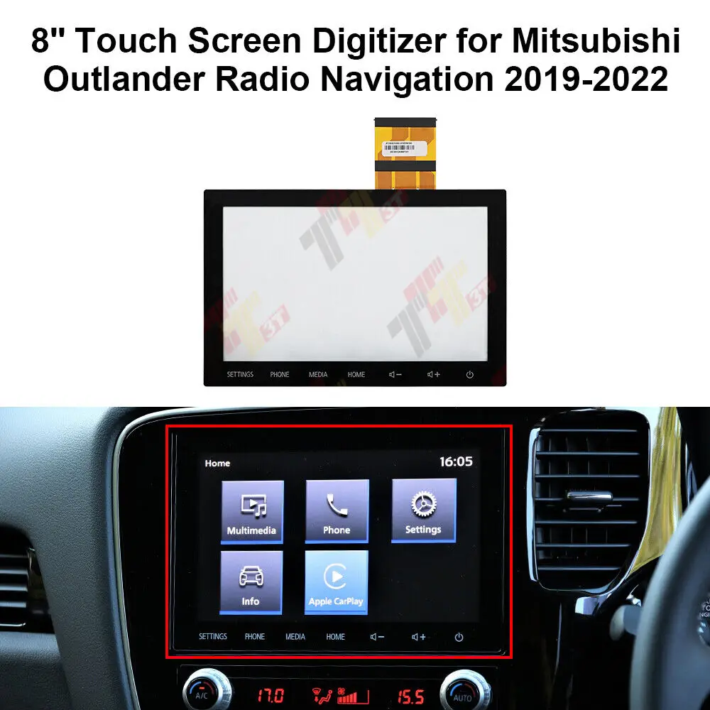 8'' Touch Screen Digitizer for Mitsubishi Outlander Radio Navigation 2019-2022