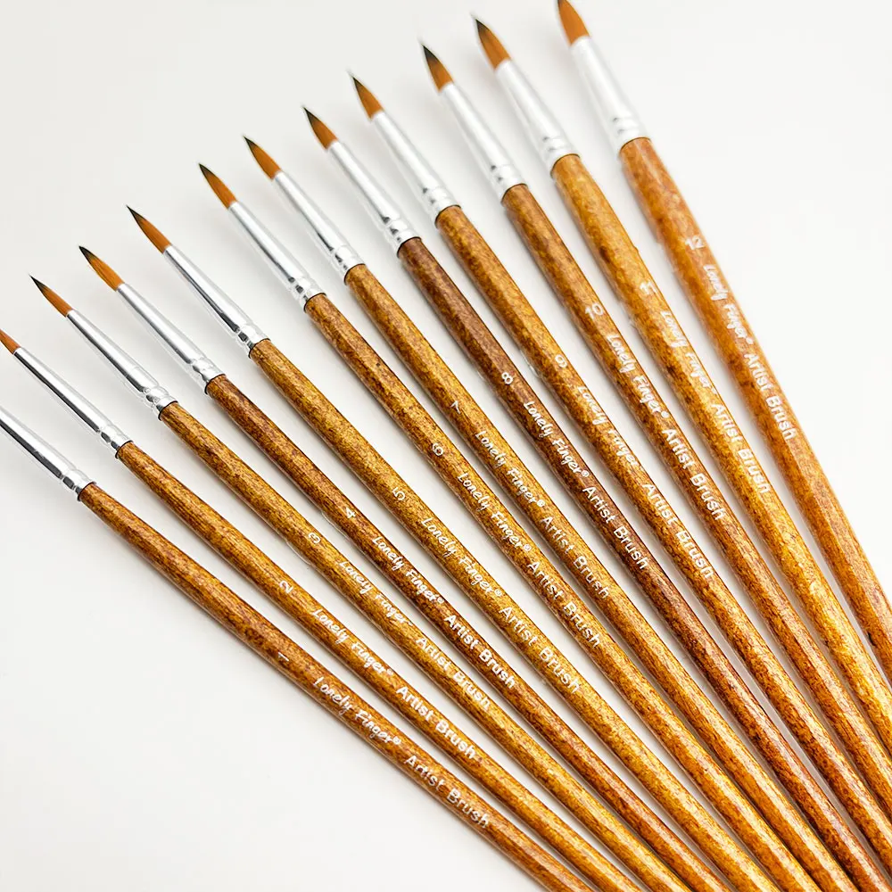 

Paint Brush Set, Miniature Detail, 12Pcs Round Point Artist Brushes for Oil, Acrylic, Watercolor Gouache, Nylon Hair Paint Brush