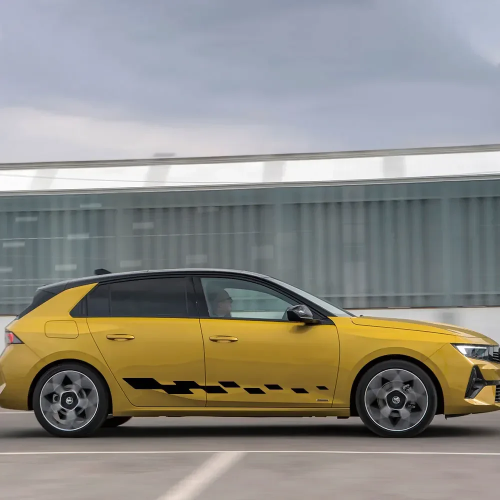 

2PCS 160x12.3cm Car Door Side Skirt Stickers Racing Sport Stripes DIY Vinyl Film Decals Decor For Opel Corsa C E F D Accessories