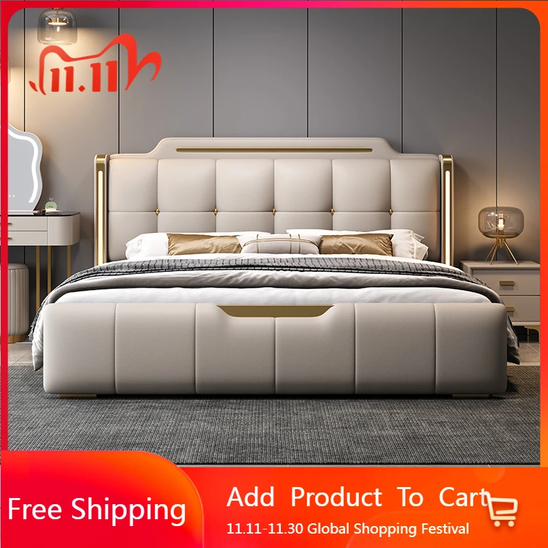 

Sleeping Storage Massage Bed Bedroom Leather European Massage Bed Simple Human Dog Massage Letto Matrimoniale Home Furniture