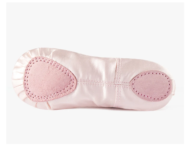 Kindertanzschuhe, Satin-Ballettschuhe mit weicher Sohle, Mädchen-Tanzschuhe für Körpertraining und Aufführungen, Rosa Tanzschuhe – Detail 9