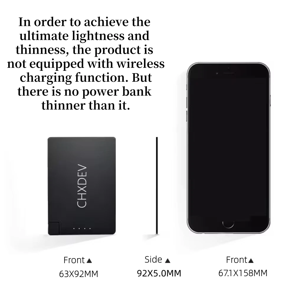 Ultra cienki power bank 5MM do XIAOMI 5000mAh przenośny szybki ładowanie baterii zewnętrznej wbudowany kabel do Samsung iPhone XIAOMI