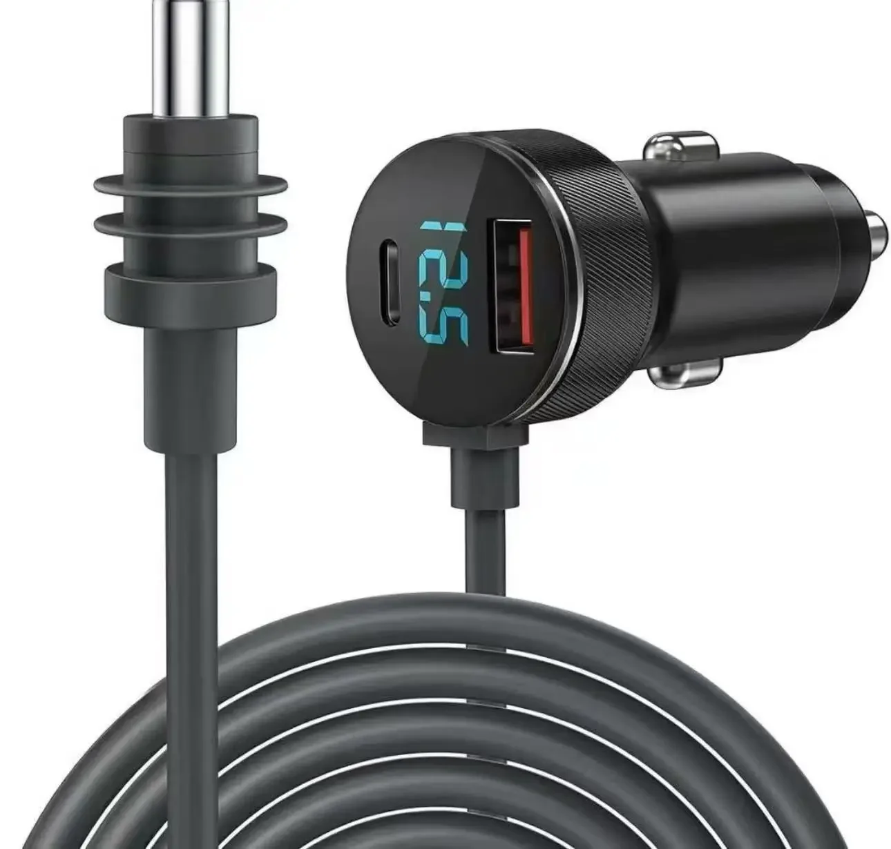 für Starlink Mini 3-in-1 Autoladegerät und DC-Stromkabel mit Zigarettenanzünderadapter, 12V-24V Digitalanzeige Autoadapter – Detail 1
