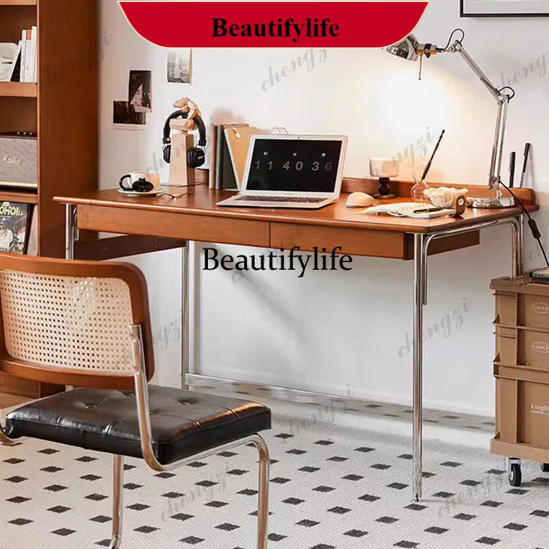 

K182Wooden Modern Office Desk Minimalist Aesthetic Design Crafts Organizers Office Desk Luxury Study Tavolo Commercial Furniture