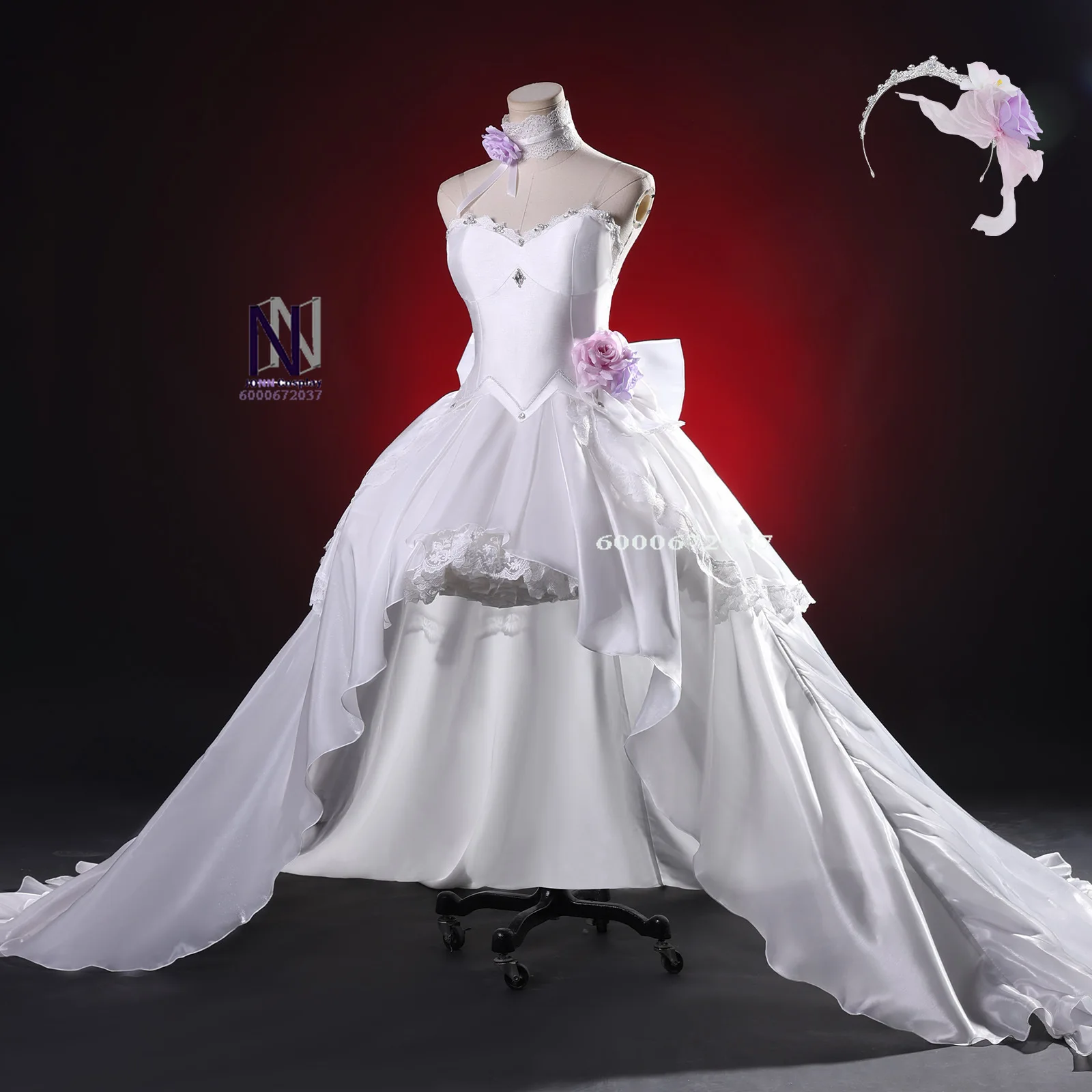 

Hot Date A Live Cosplay Costume Japanese Anime Kurumi Tokisaki Role Playing Pretty While Dress Outfit Women XS-3XL Comic Con