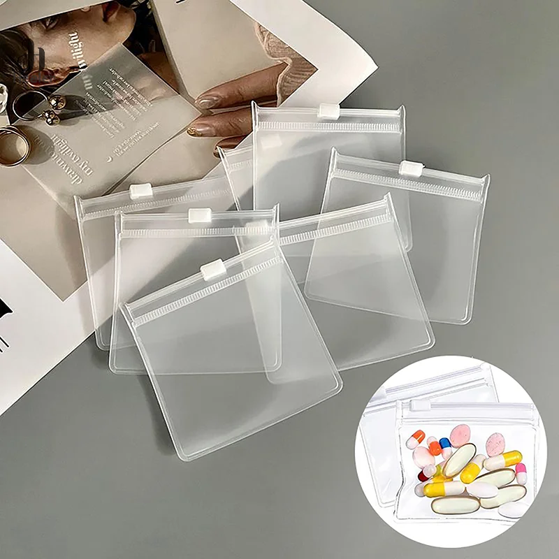 jewelry Pouch Bags Zippered Pill Pouch Reusable Pill Bags Clear Plastic Pill Bags Self Sealing Travel Medicine Organizer Storage