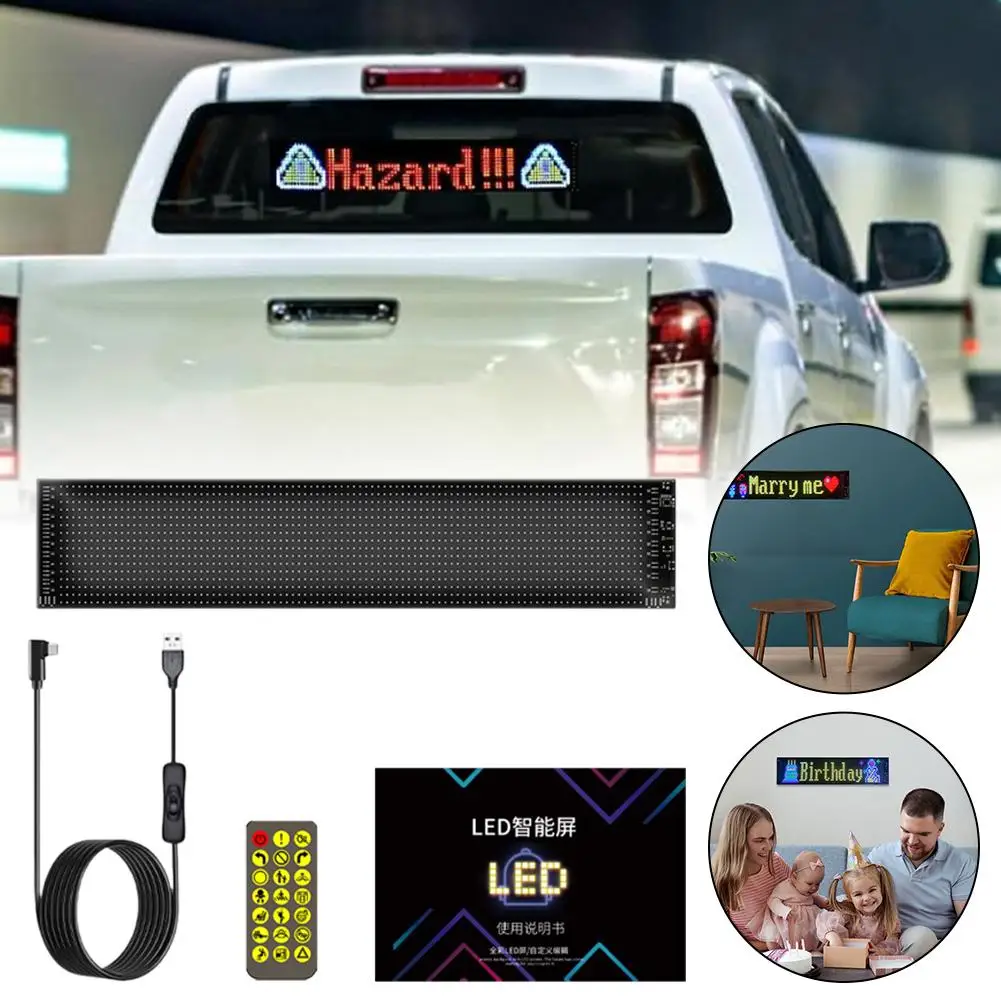 Car Trunk Glass RGB Lamp LED Graffiti Smart APP Control DIY Design Text Patterns USB Plug RGB Lighting Car Waterproof Light