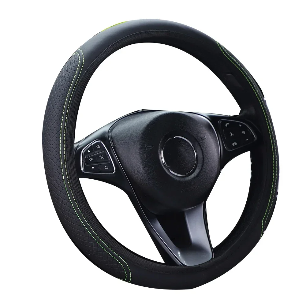 Car Interior Steering Wheel Cover Breathable Car Accessories Cheap Easy To Clean Universal 37-38cm Four Seasons