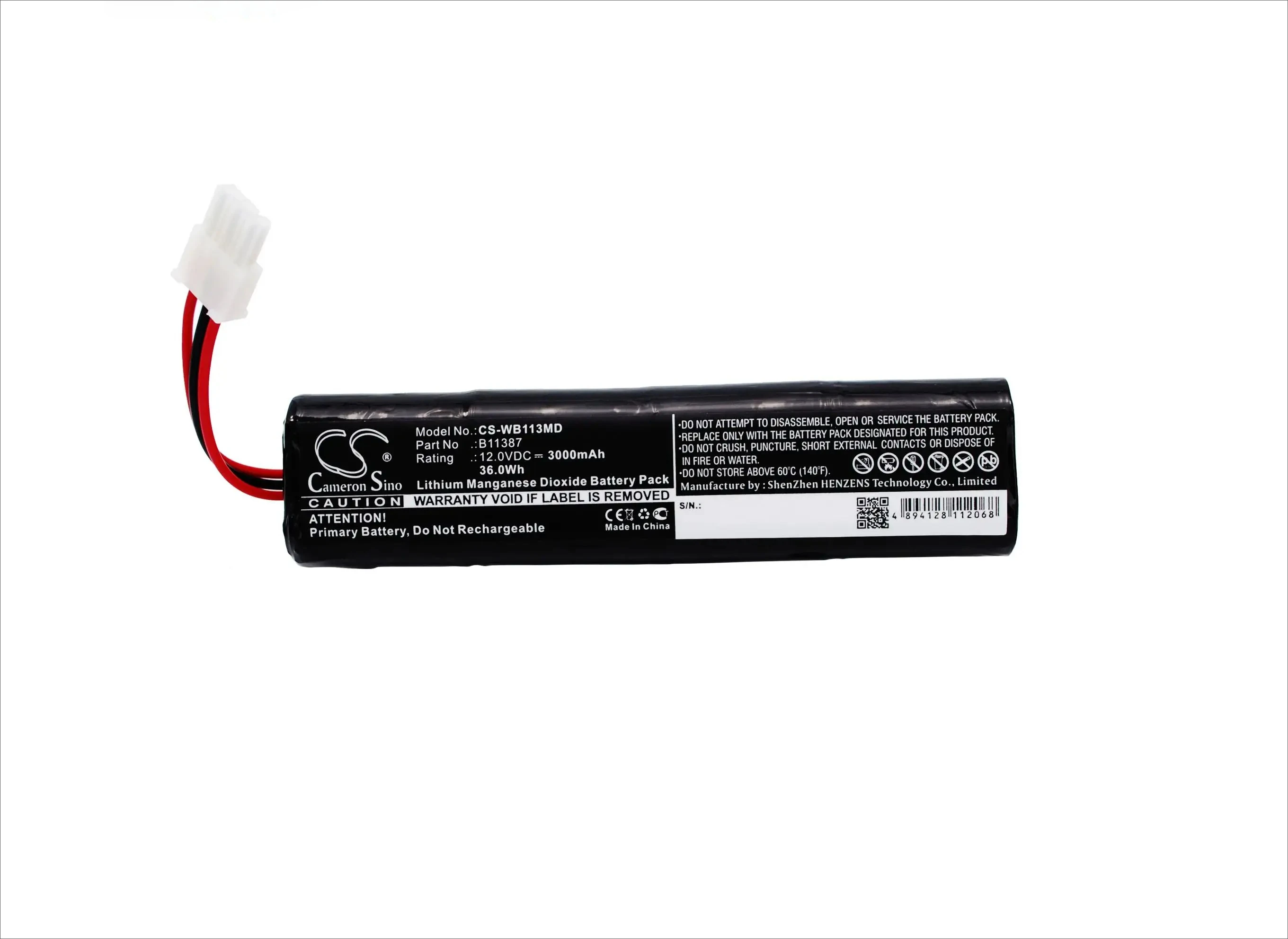 

12.0V 3000mAh Medical Battery B11387 for Welch-Allyn AED 10 Defibrillator,AED10,AED20,Lifequest,Powerstick 2,Grason Stadler AED