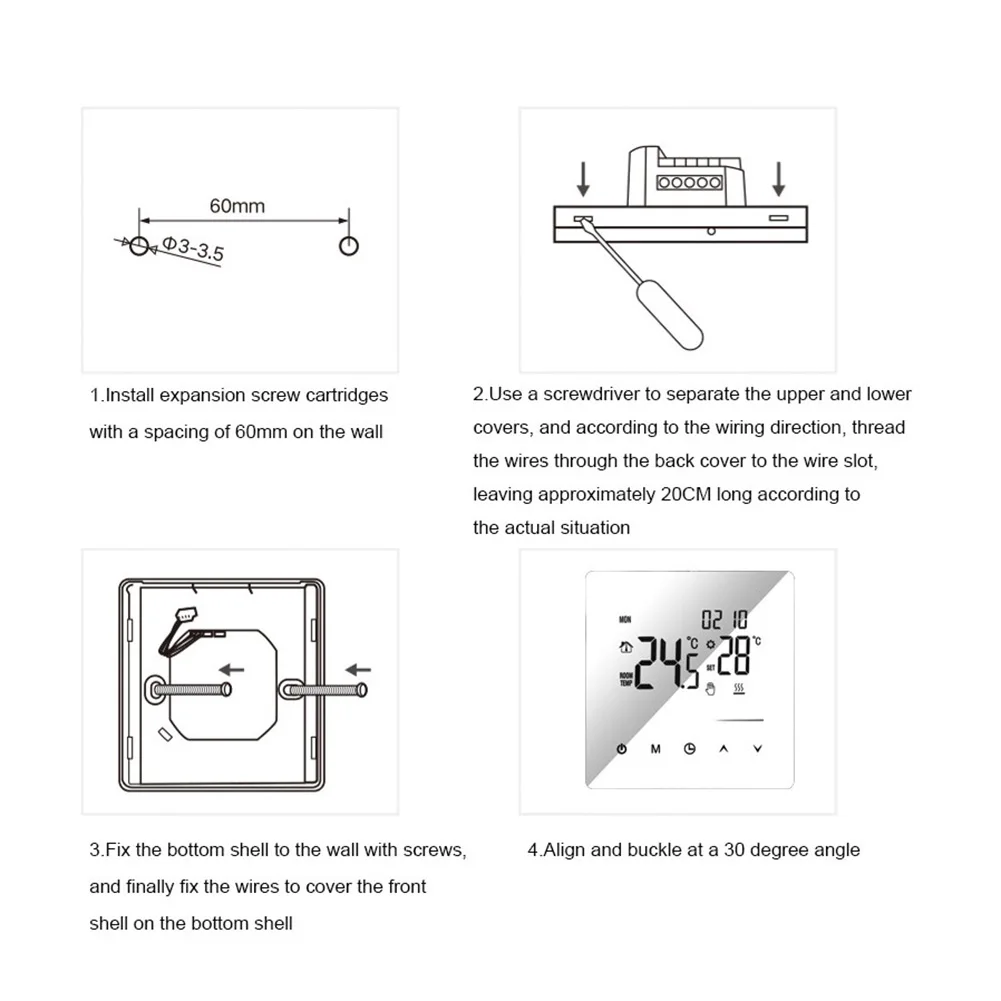 

Smart Electric Floor Heating Thermostat for Tuya with 25A Load and 5000W Power Capacity WiFi Remote Temperature Adjustment