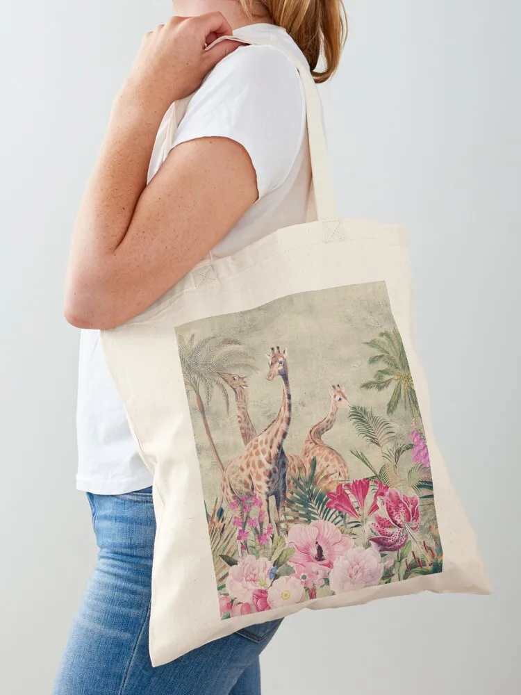 Antique Exotic Botanical And Animals Botanical Garden Tote Bag tote bag custom Lady bags eco pack