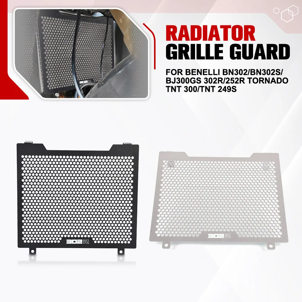 

For Benelli BN302/BN302S/BJ300GS 302R/252R Tornado TNT 300/TNT 249S Radiator Grille Guard Protection Stels ATV 300 Keeway RKX300