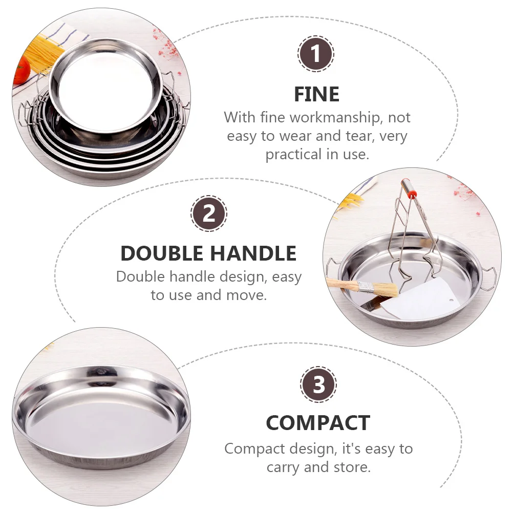 

Блюдо из нержавеющей стали, 2 шт., долговечное, безопасное для приготовления пищи, магазин паровых выпечек, многоразовое использование, легко носить с собой и хранить