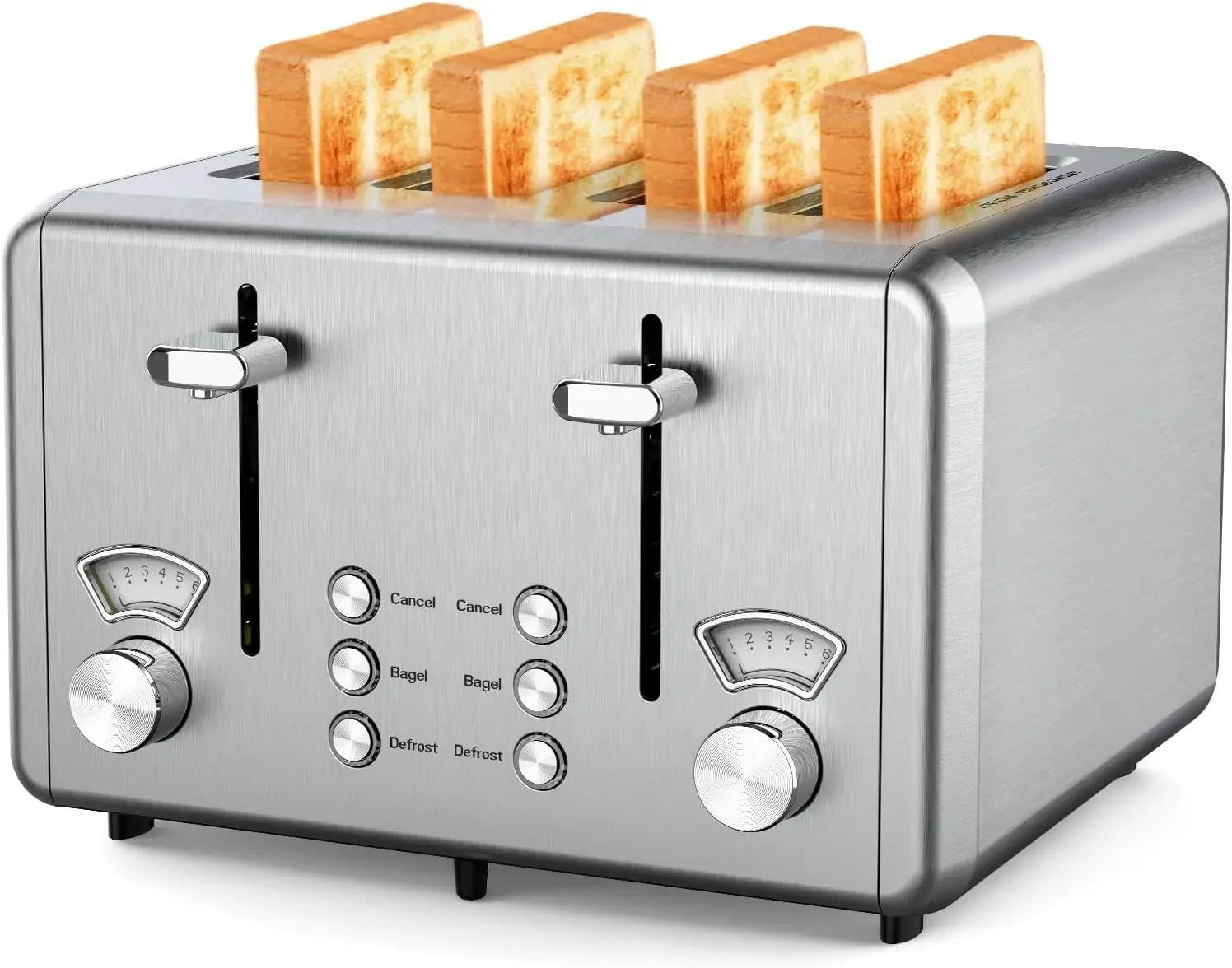 

Toaster Stainless Steel, 6 Bread Shade Settings, Bagel/Defrost/Cancel Function, 1.5in Wide Slot, High Lift Lever