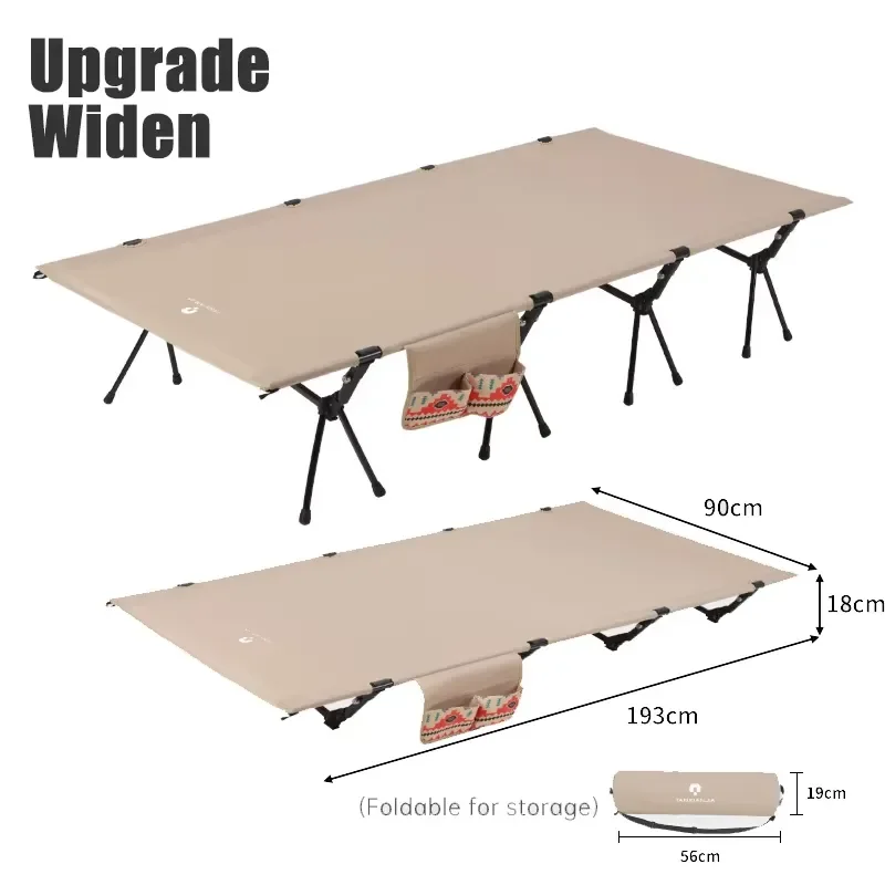 Upgrade 4 Rods Widen Folding Camping Cot Bed 80/90cm Portable Ultralight Outdoor Travel Sleeping Bed 1-2 Person Camp Folding