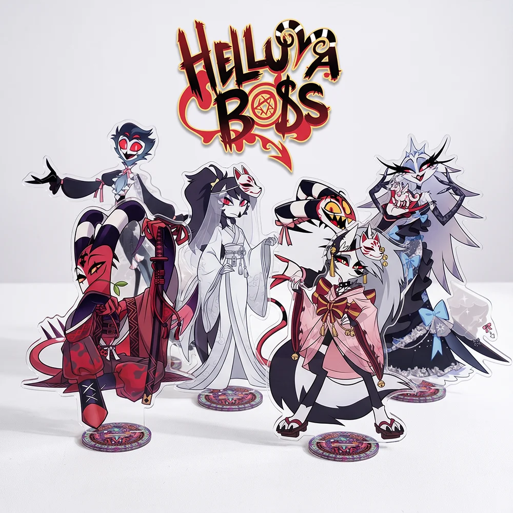 Hot Anime Helluva Boss New Arrivals Blitzo Loona Stolas 15CM Cute Acrylic Stand Keychain Double Sided Desk Decor Halloween Gifts