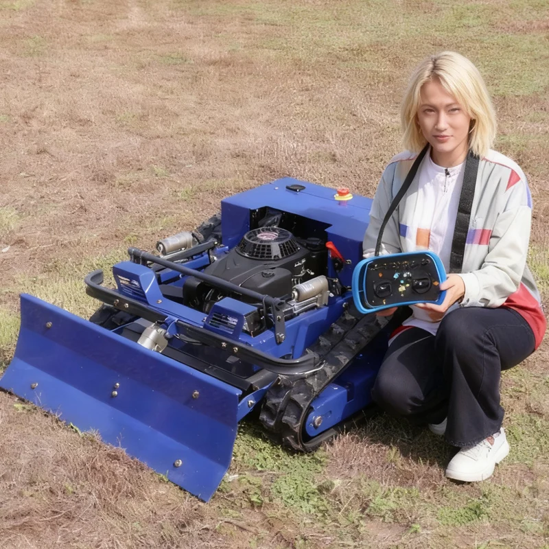 Customised CE EPA Approved All Terrain RC Grass Cutter Garden Crawler Remote Control Robot Lawn Mower with snow plow