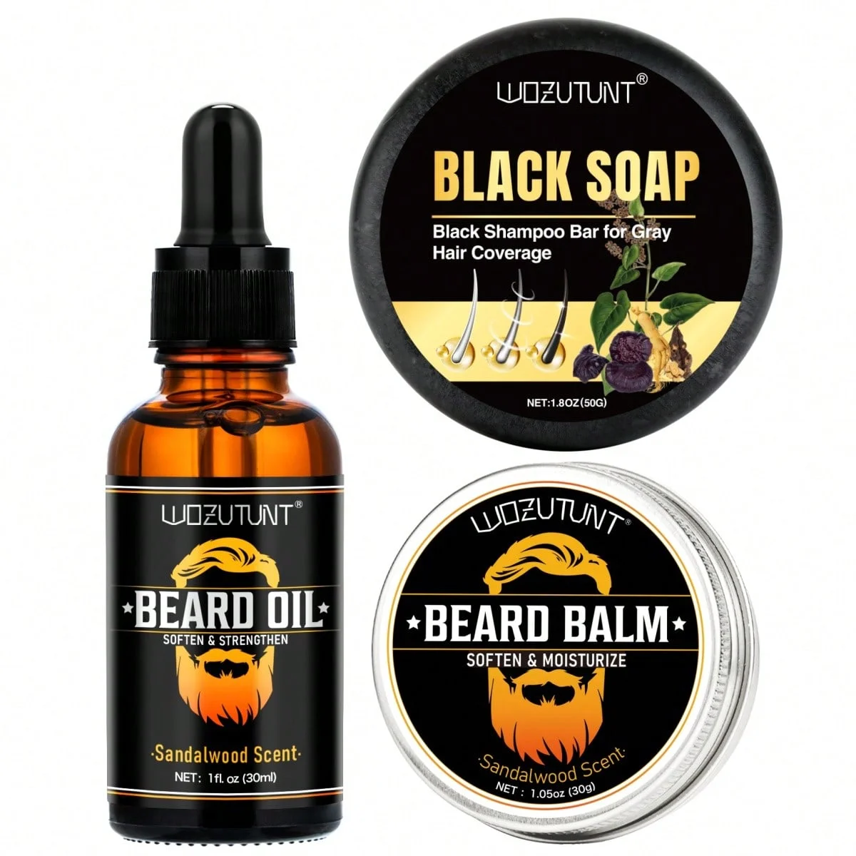 WOZUTUNT Natural Beard Balm Wax Beard Growth Oil for Men Moisturizing Smoothing Beard Styling Professional Care Cream Skin Care