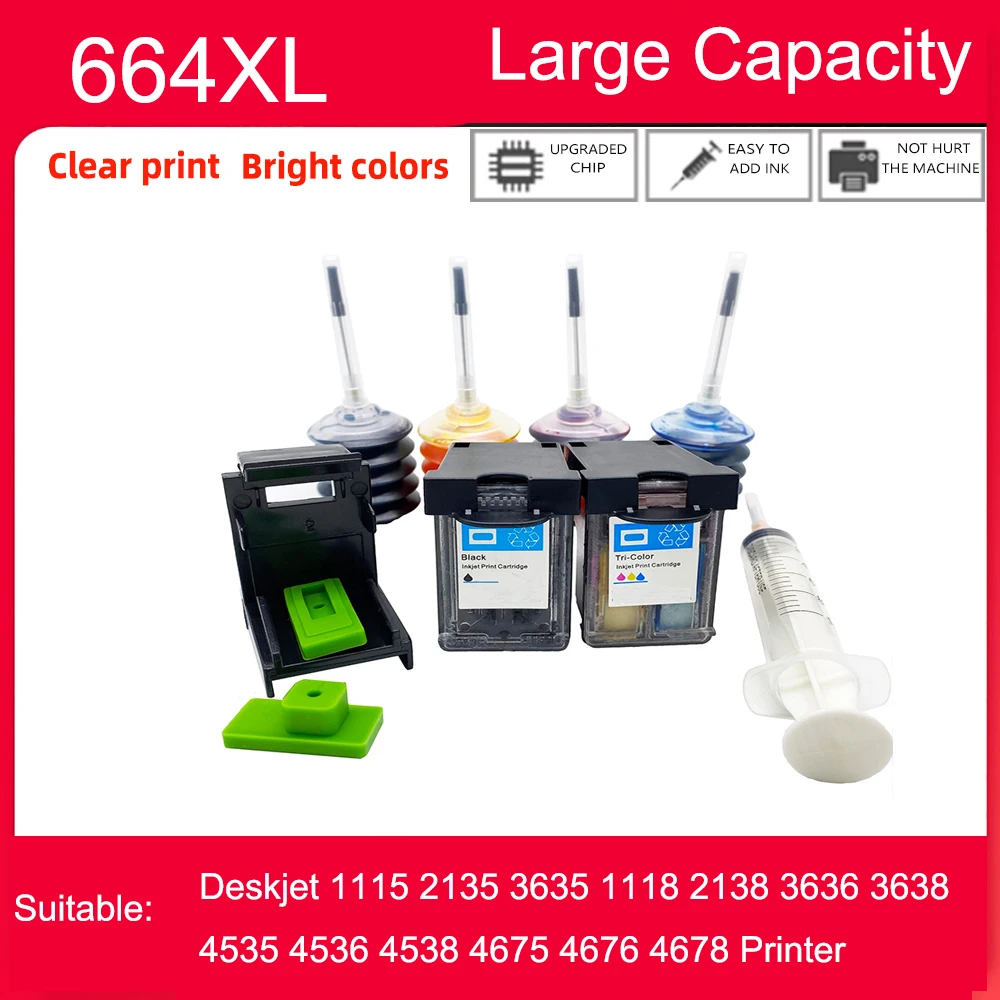 

einkshop For HP 664 HP664XL ink cartridges For HP Deskjet 1115 1118 2135 2138 4535 4536 4538 4675 4676 4678 3635 Printer