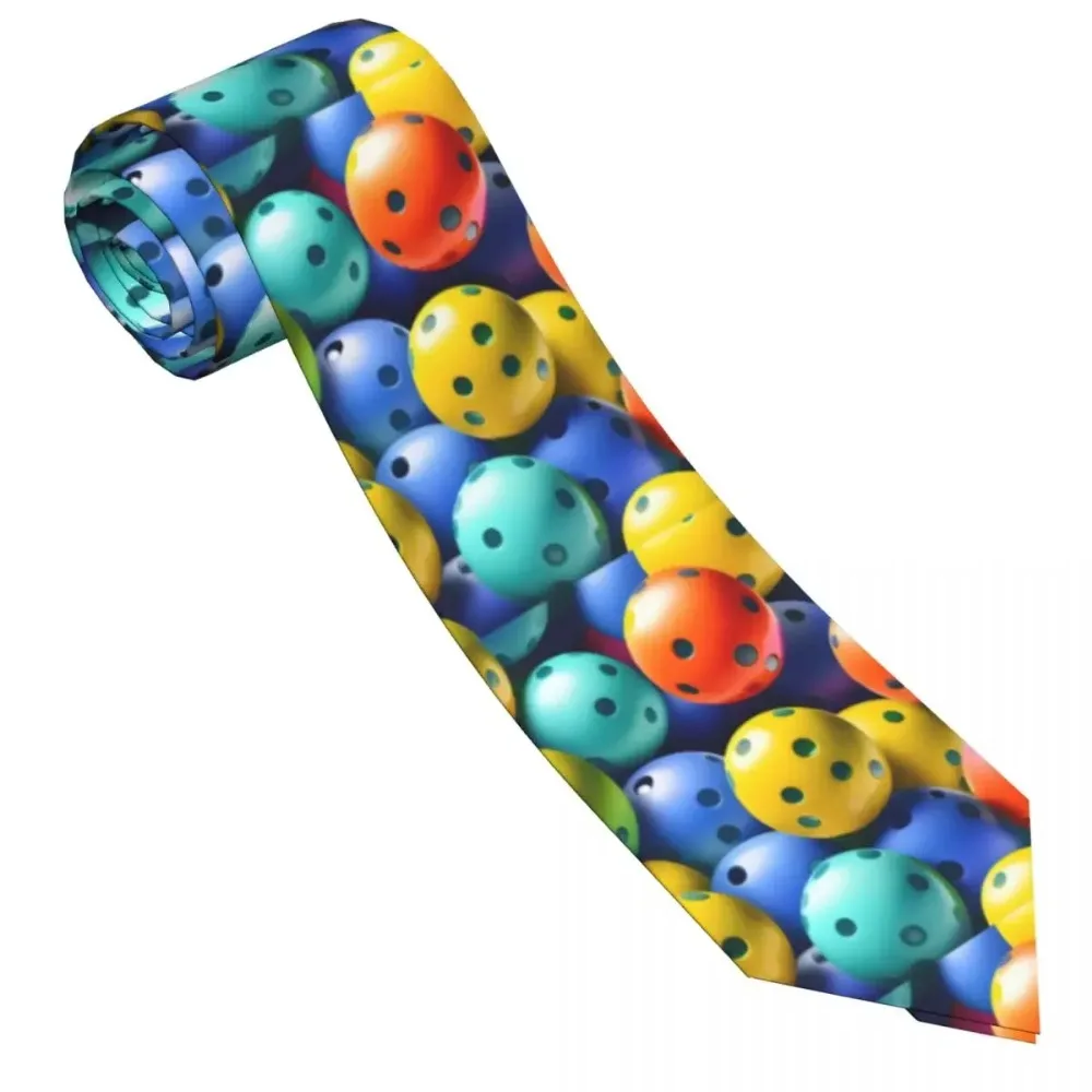 Pickleball Balls Pattern Tie For Men Women Necktie Tie Clothing Accessories