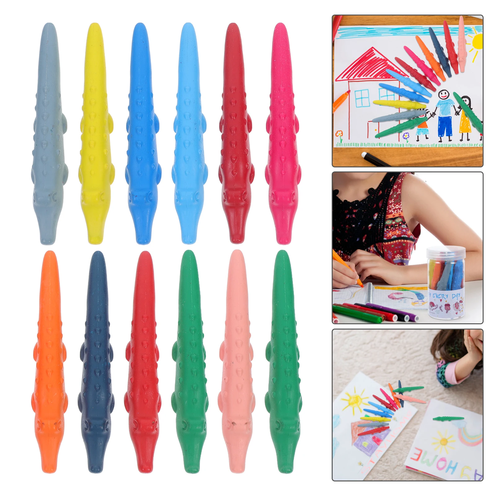 

12 Pcs Washed Crayons Bulk for Classroom Pencils Color Colored Small Kids Drawing and Markers