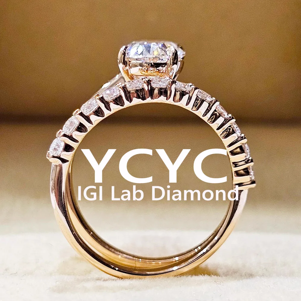 

Solid factory sell 18K Rose gold 3Ct IGI Lab Grown Diamond Ring Oval Cut Diamond CVD HPHT DEF VS-VVS Wedding&engagement Ring ﻿