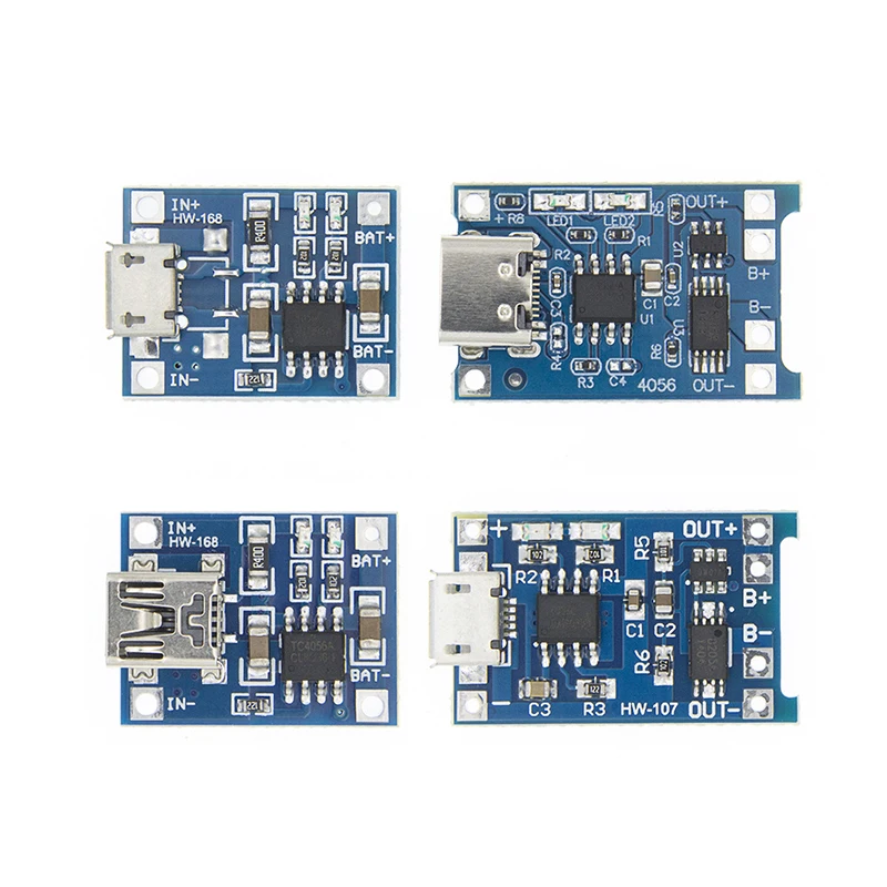 TP4056 With Protection Dual Functions 5V 1A Mini Micro TYPE-C USB 18650 Lithium Battery Charging Board Charger Module 1A Li-ion