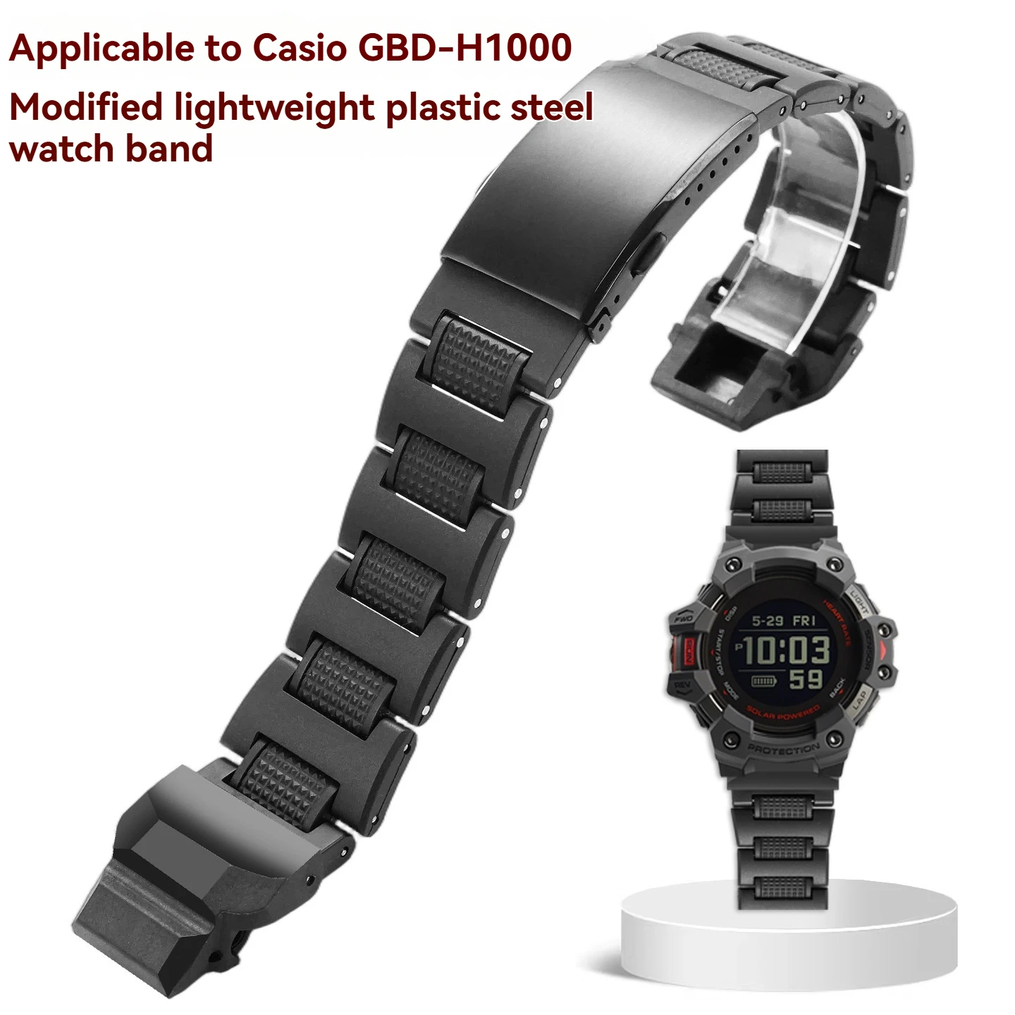 For Casio Catman Series 3475 Smartwatch: Lightweight Resin-Steel Bracelet, Compatible with GBD-H1000 Outdoor Modifications