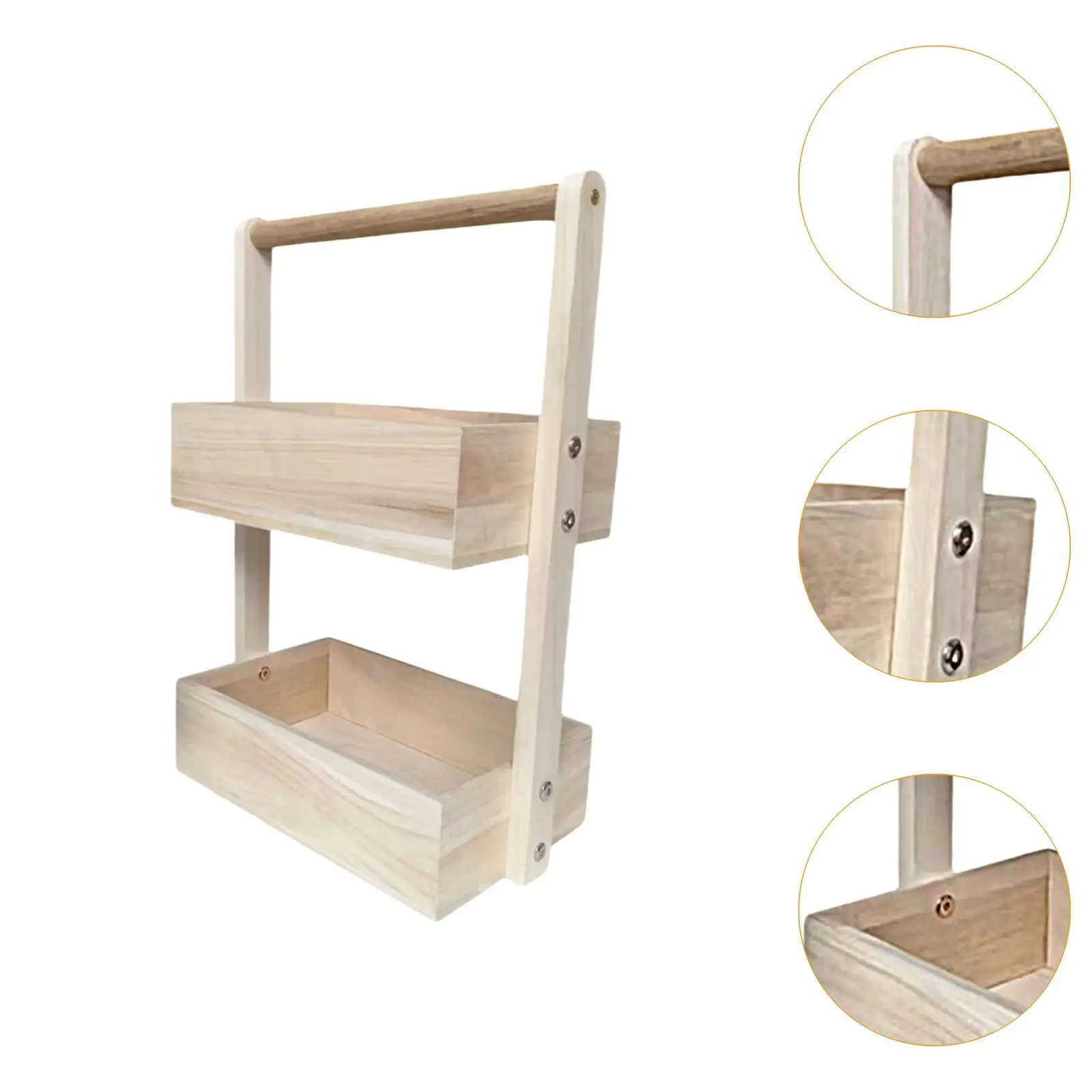 Panier à fruits à 2 couches, caddie de douche en bois léger polyvalent moderne bricolage