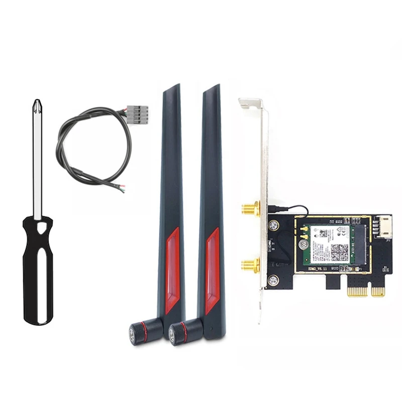 Wifi 7 BE200 Pcie Wireless Wifi Card+10DB Antenna BT5.4 Tri Band 2.4G/5G/6Ghz Wireless BE200 Network Card For Win11