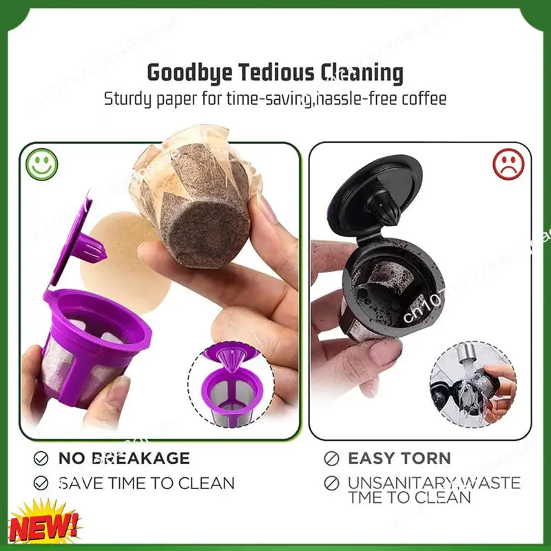 

A48I Reusable Keurg Cups & 100 Unbleached Keurg Coffee Pods Paper Filters With Lids,For Keurg 2.0&1.0 Coffee Maker