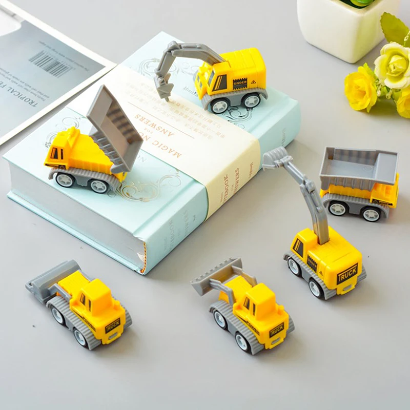 Mini excavadora de vehículos de ingeniería de construcción, coche de juguete extraíble para niños, recuerdos de fiesta de cumpleaños, bolsa de regalo de relleno de piñata, 10 Uds.