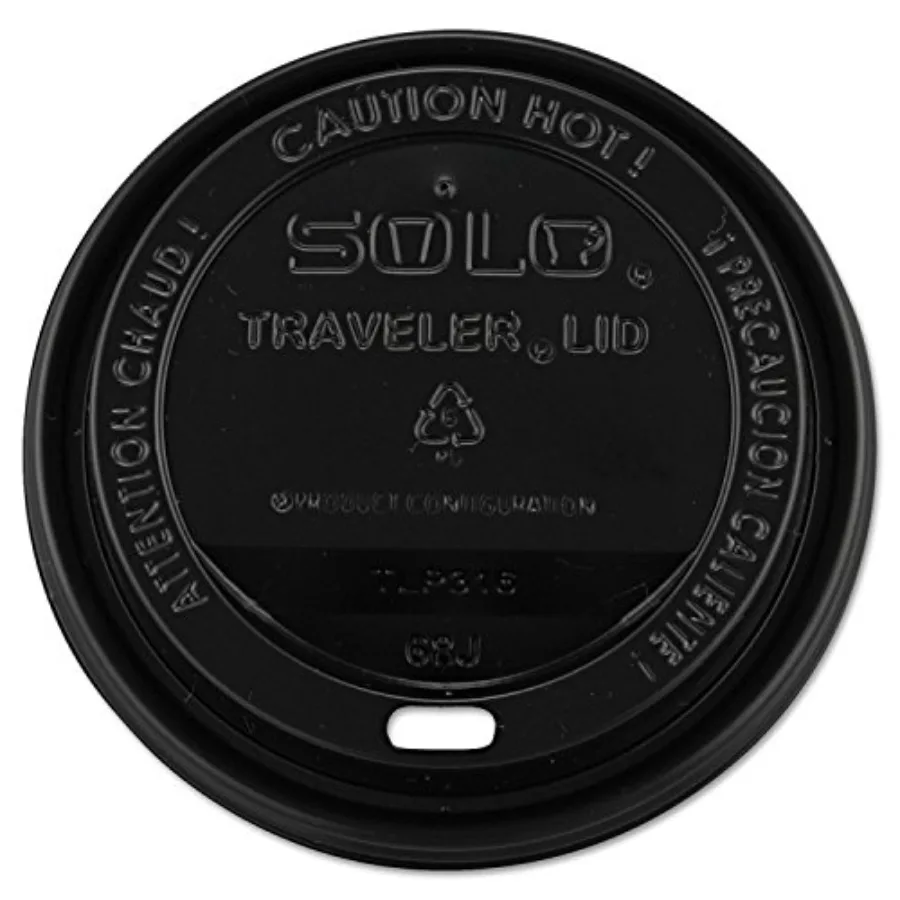 

TLB316-0004 Black Traveler Plastic Lid - For Paper Hot Cups Case of 1000