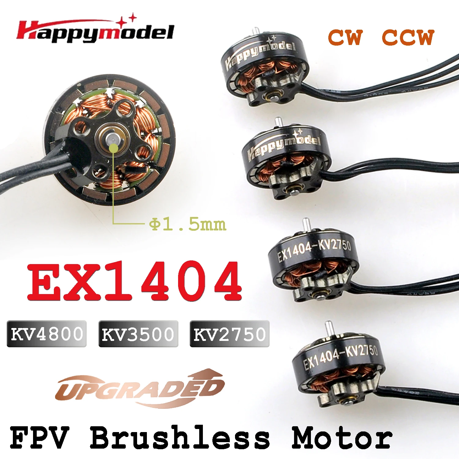

Бесколлекторный двигатель Happymodel EX1404 KV4800 3S KV2750 KV3500 4S FPV CW CCW для радиоуправляемых FPV дронов Crux35 Micro Long Range LR4 Freestyle