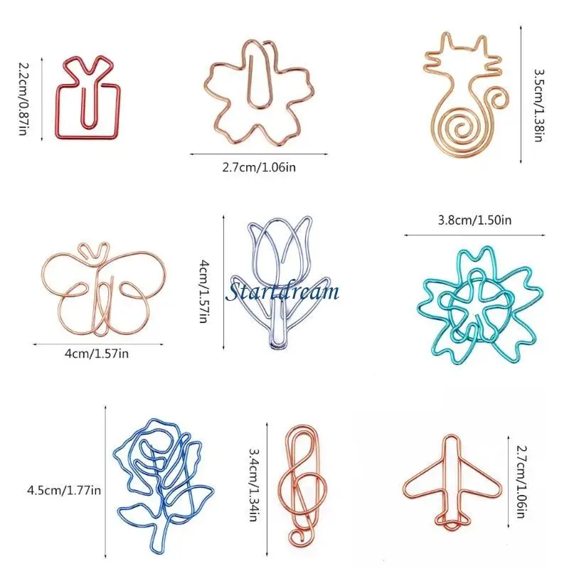 10Pcs Creative Paper Clip Colorful Paper Clips Small Metal Paper Clips File Clip Book Marker Clip for File Paper Photo K92C