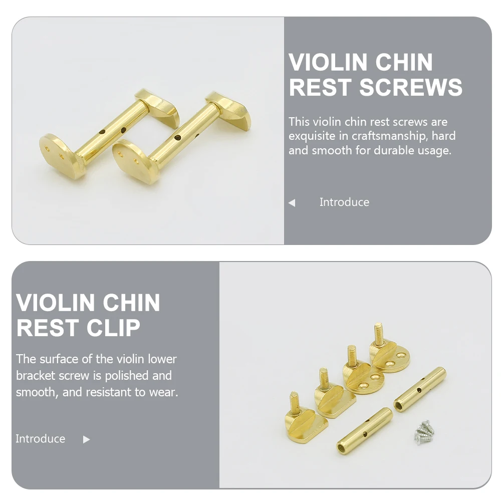 

2pcs Violin Chin Rest Screws 3 4 4 Silver Smooth Wear Resistant Replacement Parts Accessories Musical Instrument