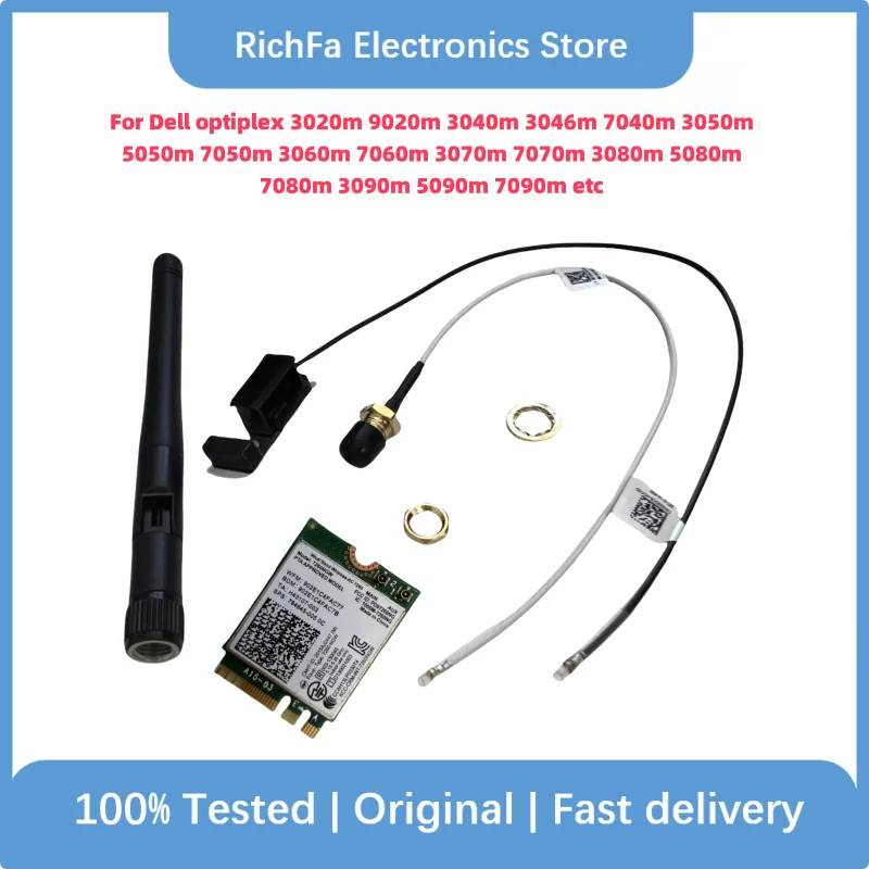 الأصلي والجديد لـ Dell Optiplex 3080M 5080M 7080M 3090M 5090M 7090MFF بطاقة كابل هوائي واي فاي 7260AC بطاقة الشبكة اللاسلكية WiFi