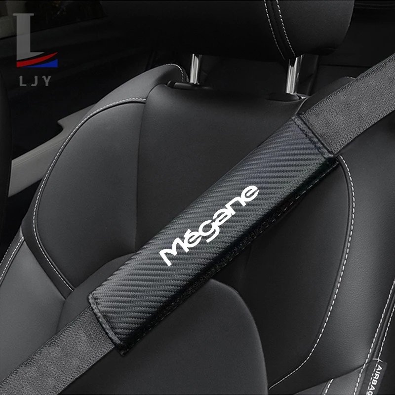 

For Megane Carbon fiber leather It contains thick sponge seat belt shoulder pads car accessories