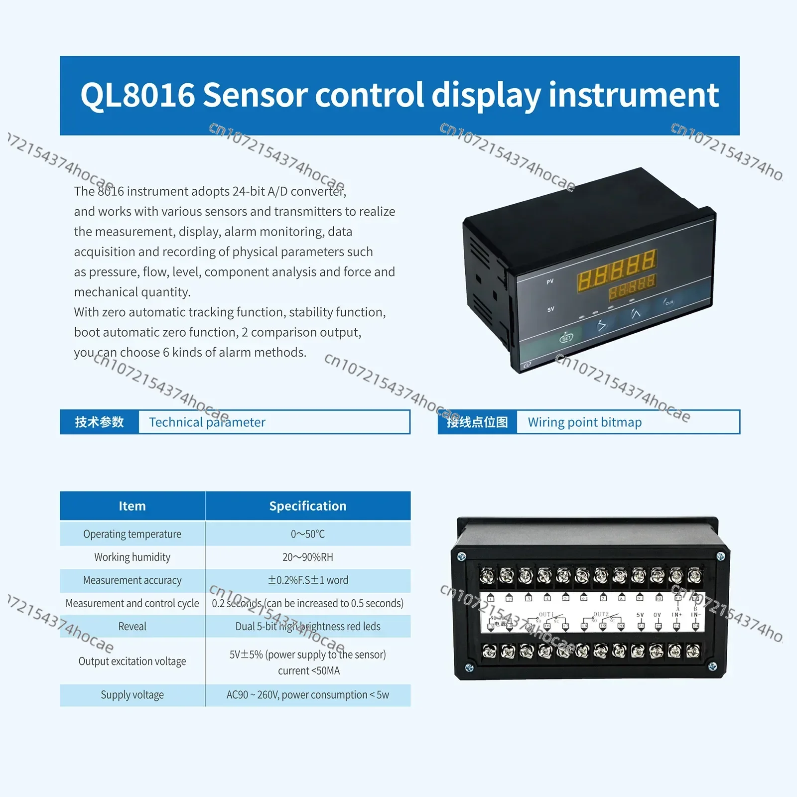 

Load Cell Sensor + Indicator Display,Test Compression Force Weight Pressure Sensor for Scale Range 10KG - 5000KG