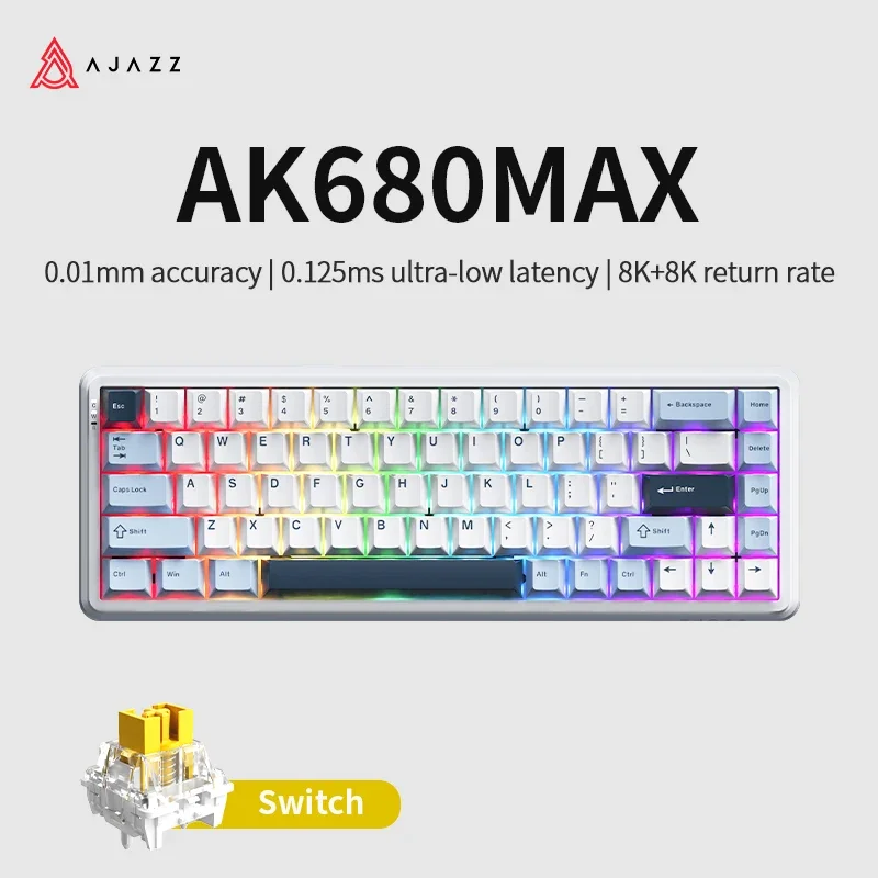 

AJAZZ AK680 MAX Wireless Magnetic Switch Keyboard RT0.01 8K Rate of Return Full Key HotSwap Esports Gamer Keyboard for PC Gaming