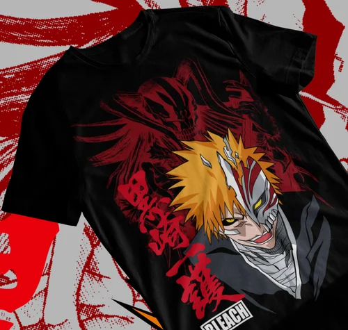 Imagen 2 del producto Bleach Ichigo Kurosaki Manga Strip Anime camiseta Unisex camiseta suave