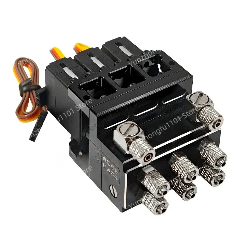 3-Way Hydraulic Reversing Valve Metal, RC Hydraulic Model Valve for 1/12 /1/14 Excavator Loader Kit