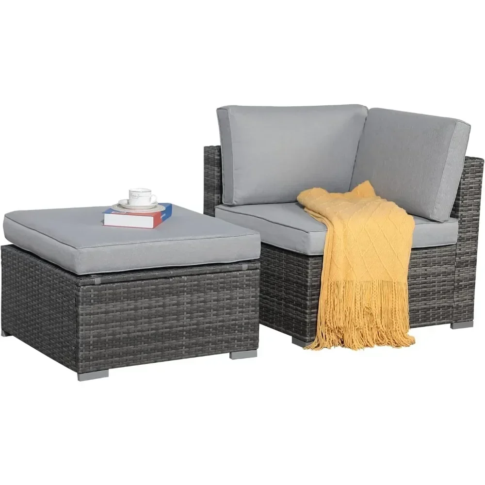 

Patio Furniture Sofa Set, Outdoor Sectional Sofa, All-Weather PE Wicker Rattan Conversation Set