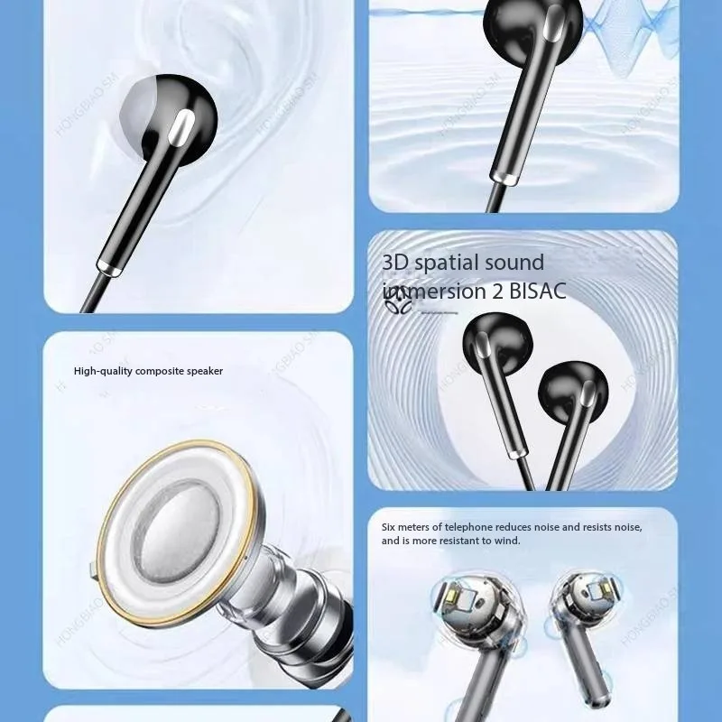 سماعات بلوتوث معلقة على الرقبة لاسلكية 5.3 جودة صوت ستيريو طويلة الاستعداد سماعة رأس للألعاب سماعات رياضية للحد من الضوضاء