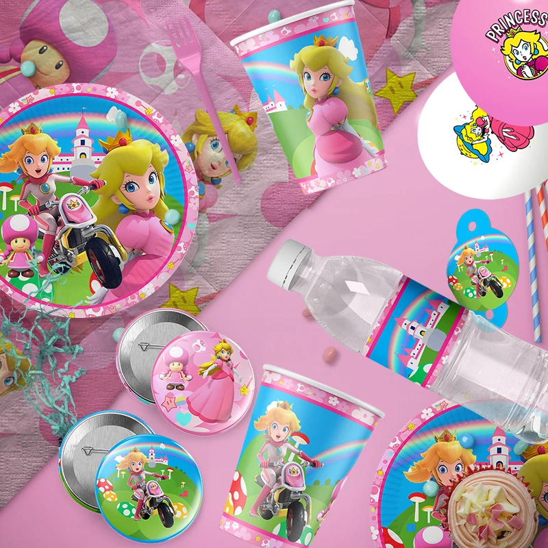 

Super Mario Bros-Princess Party Supplies Tableware Set Cup Plates Napkins For Kids Birthday Decoration Boysand Girls Baby Shower