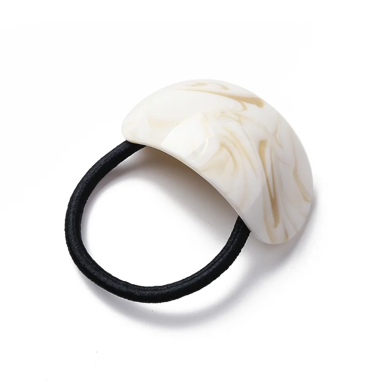 New Fashion  Acetate Hairties for Girls and Women White Blue Colors Rubber Elastic Hair Bands for Pony Hair