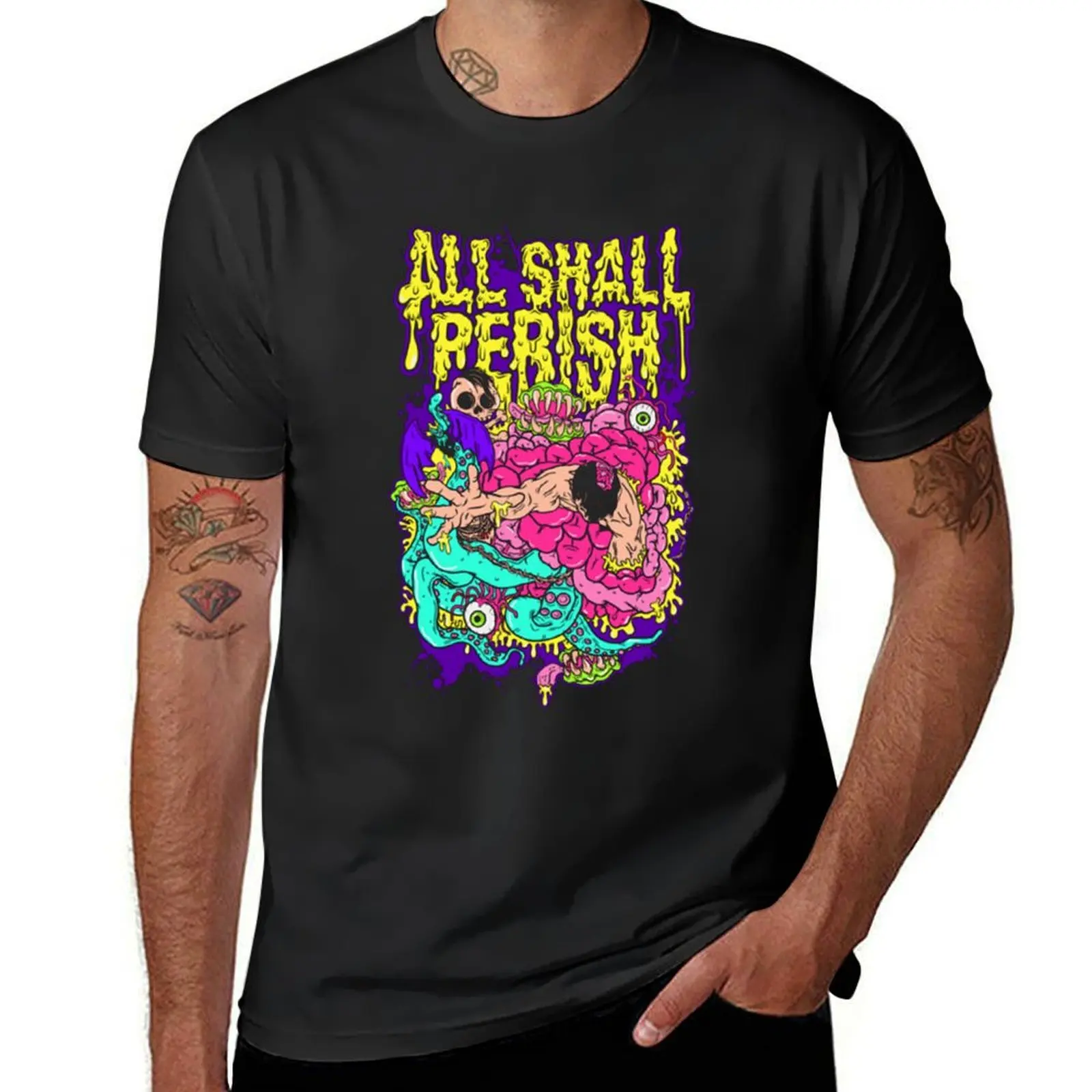 

Футболки ALL SHALL PERISH, футболки с рисунком, таможенный дизайн, корейские модные толстовки, мужские