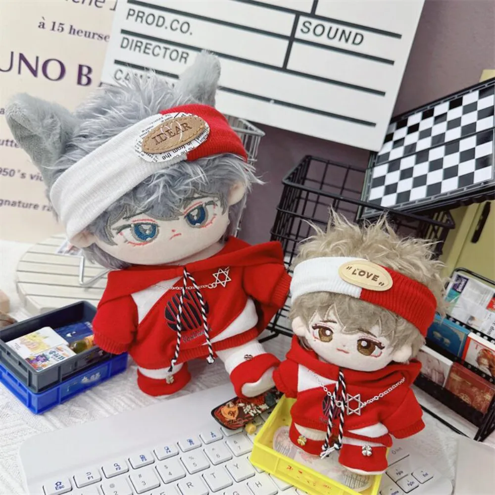 

Hoodie Set Cotton Doll Clothes Men's Style Headband Star Doll Clothes Suit Kawaii DIY Clothing Plush Dolls Clothes