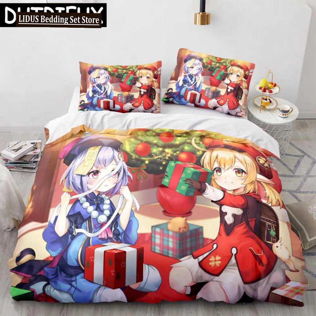 Genshin Impact 3D Anime Bedding Set Comfortable Quilt Cover Twin Full Queen King Pillowcase For Duvet Cover Duvet Cover